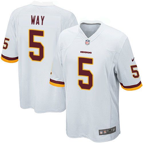 Men Washington Redskins 5 Tress Way Nike White Game Player NFL Jersey